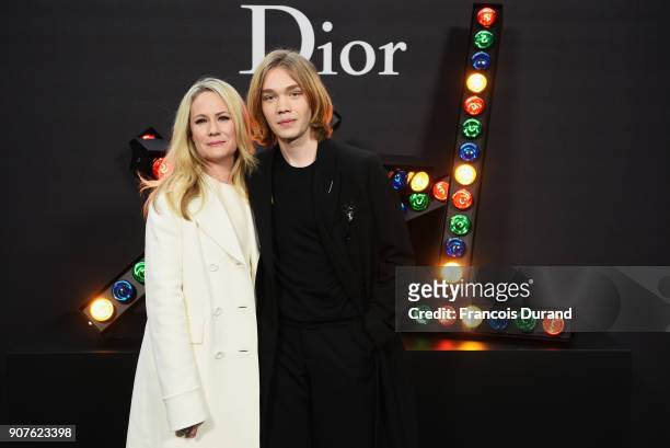 Maia Guest and Charlie Plummer attend Dior Homme Menswear Fall/Winter 2018-2019 show as part of Paris Fashion Week at Grand Palais on January 20,...
