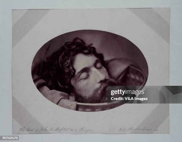 Photograph by Oscar Gustav Rejlander illustrating the biblical story of Salome who asked for the head of the saint on a plate.