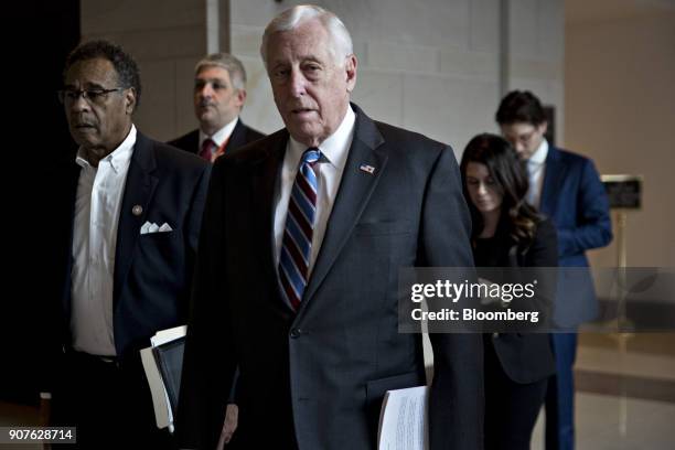 House Minority Whip Steny Hoyer, a Democrat from Maryland, walks to a Democratic House caucus meeting on Capitol Hill in Washington, D.C., U.S., on...