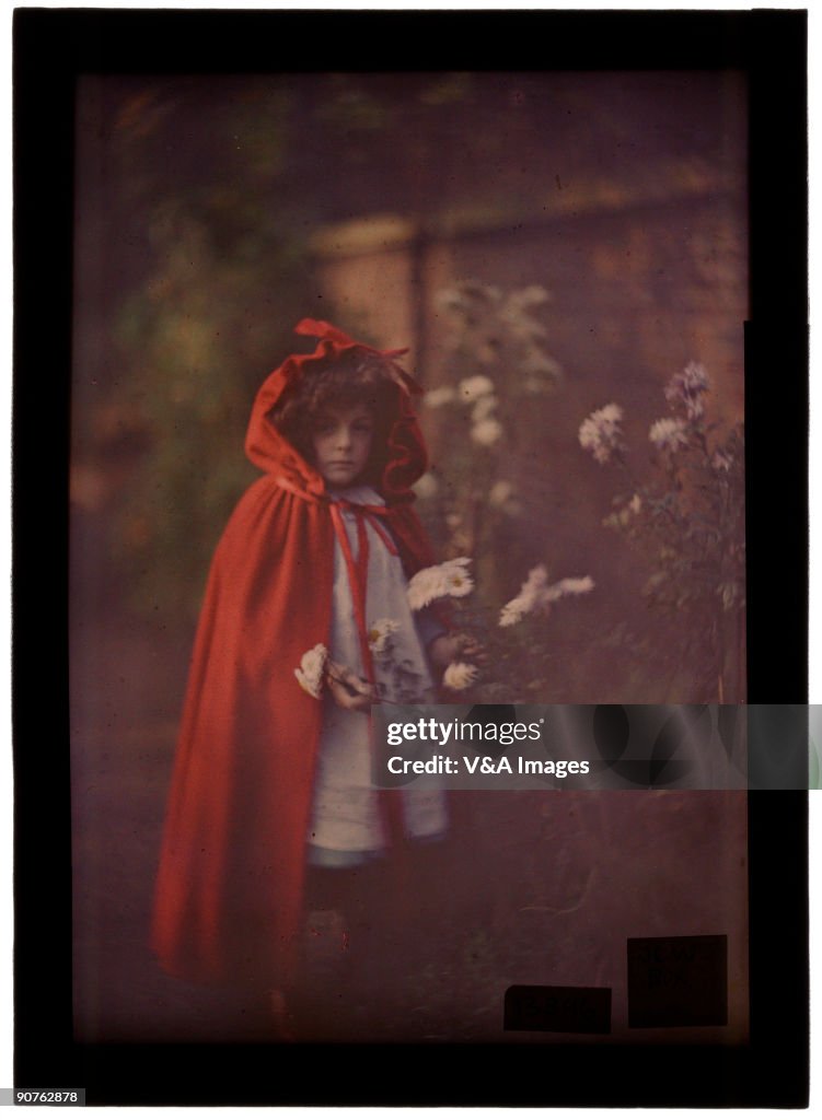 Joan in Red Riding Hood Cape with basket, 1907.