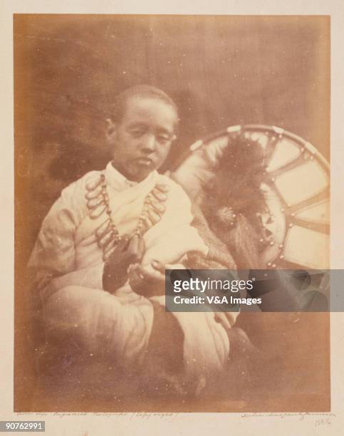 Photograph by Julia Margaret Cameron of Alamayou , the son of King Theodore of Abyssinia. Alamayou was an orphan who was brought to live in England...