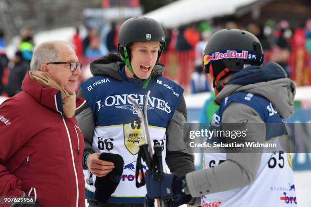 Brendon Hartley smiles during the KitzCharityTrophy on January 20, 2018 in Kitzbuehel, Austria.