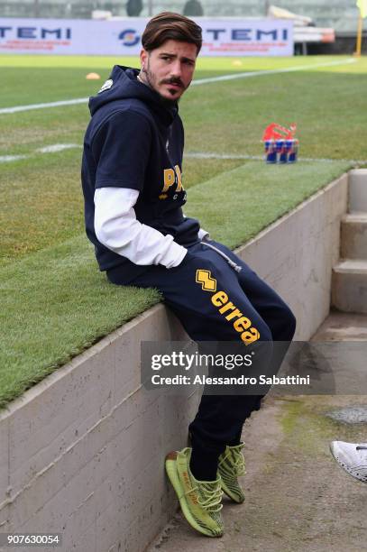 Vacca Antonio of Parma Calcio looks on before the serie B match between US Cremonese and Parma FC at Stadio Giovanni Zini on January 20, 2018 in...