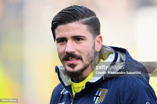 Vacca Antonio of Parma Calcio looks on before the serie B match between US Cremonese and Parma FC at Stadio Giovanni Zini on January 20, 2018 in...