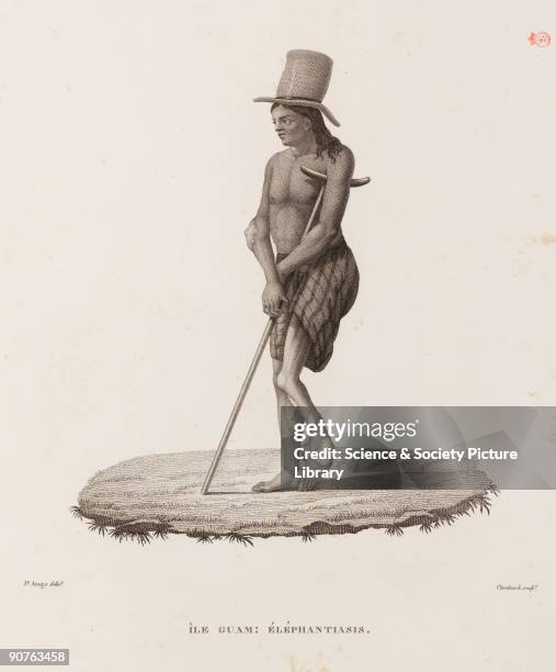 Man from the island of Guam, now a dependent state of the USA. Illustration from �Voyage autour du monde: entrepris par ordre du Roi_execute sur les...