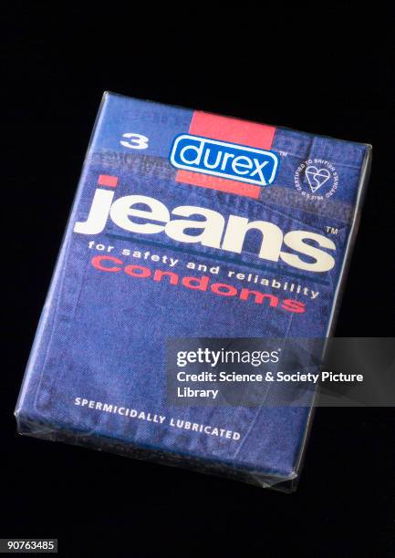 Condoms, spermicidally lubricated using Nonoxynol-9. Fears over the spread of HIV in the 1980s led to condoms being used to prevent the spread of...