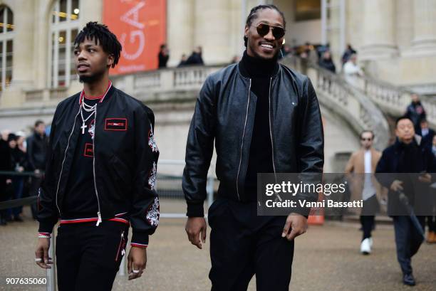 Metro Boomin and Future attend the Dior Homme Menswear Fall/Winter 2018-2019 show as part of Paris Fashion Week on January 20, 2018 in Paris, France.