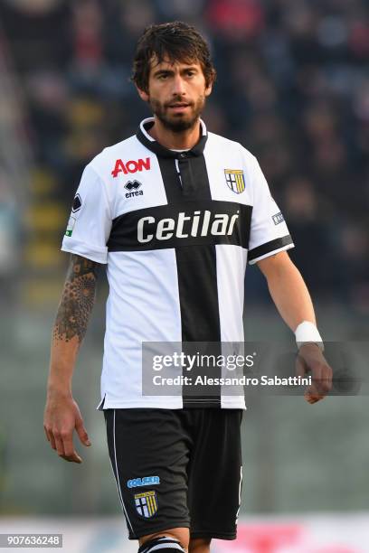 Gianni Munari of Parma Calcio looks on during the serie B match between US Cremonese and Parma FC at Stadio Giovanni Zini on January 20, 2018 in...