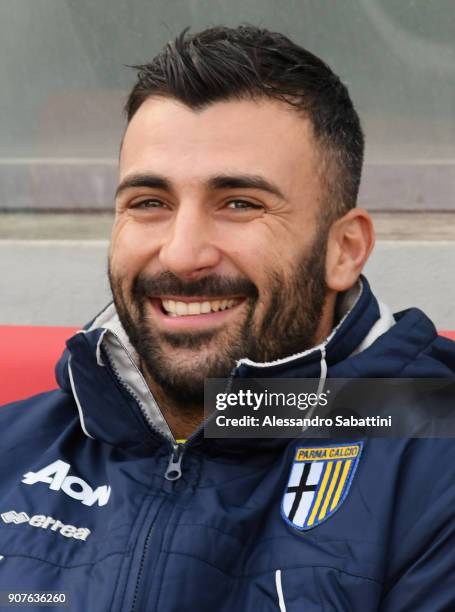 Fabio Ceravolo of Parma Calcio looks on before the serie B match between US Cremonese and Parma FC at Stadio Giovanni Zini on January 20, 2018 in...