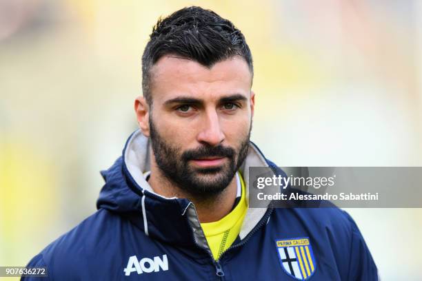 Fabio Ceravolo of Parma Calcio looks on before the serie B match between US Cremonese and Parma FC at Stadio Giovanni Zini on January 20, 2018 in...