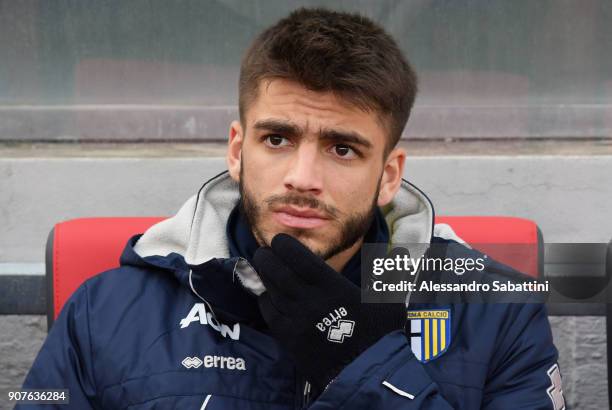 Armando Anastasio of Parma Calcio looks on during the serie B match between US Cremonese and Parma FC at Stadio Giovanni Zini on January 20, 2018 in...