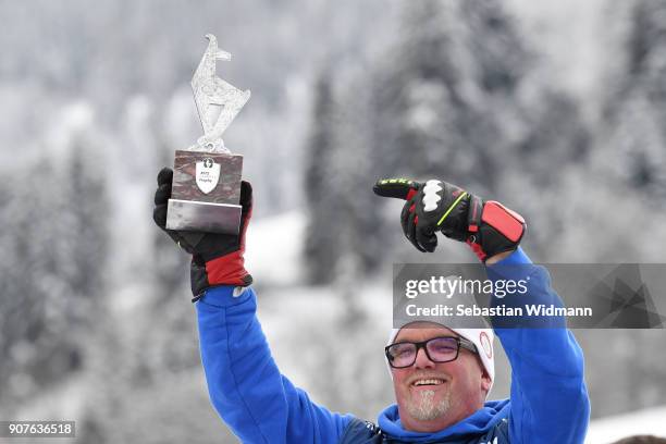 Singer Gerhard Friedle better known as DJ Oetzi poses during the KitzCharityTrophy on January 20, 2018 in Kitzbuehel, Austria.