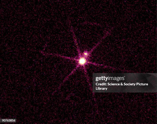 Ray image from the Chandra Observatory showing Sirius B, a small companion star to Sirius A the brightest star in the sky. Sirius B, although hotter,...