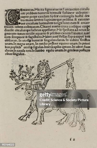 Woodcut from �Poetica astronomica� published in Venice in 1488. This work has been attributed to Hyginus who was born in Spain in about 60 BC. It was...