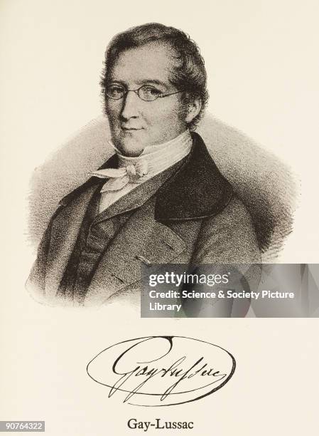 Portrait from a lithograph of Gay-Lussac who made balloon ascents to investigate the laws of terrestrial magnetism. In 1805 he and Alexander von...