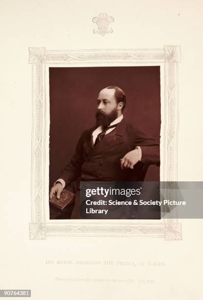 Photographic portrait of Prince Albert, eldest son of Queen Victoria, taken by Samuel Robert Lock and George Carpe Whitfield. Albert was crowned King...