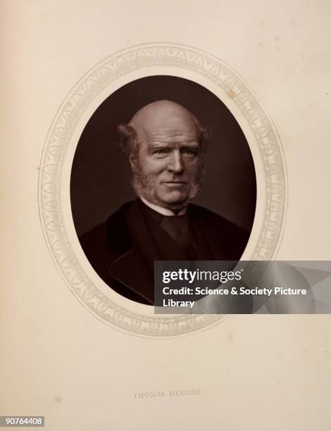 Photographic portrait of Thomas Hughes Q.C. [1822-1896] taken by Samuel Robert Lock [1822-1881] and George Carpe Whitfield, in 1880. Thomas Hughes...