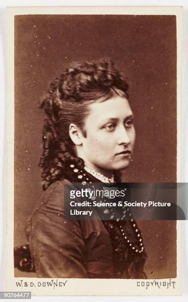 Carte-de-visite portrait of Queen Victoria�s daughter, Princess Louise , taken at the studios of W & D Downey. A carte-de-visite is a photograph...