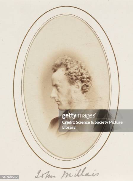 Carte-de-visite portrait of British painter John Everett Millais , taken at the studio of Samuel Poulton, London, in about 1863. Best known for his...