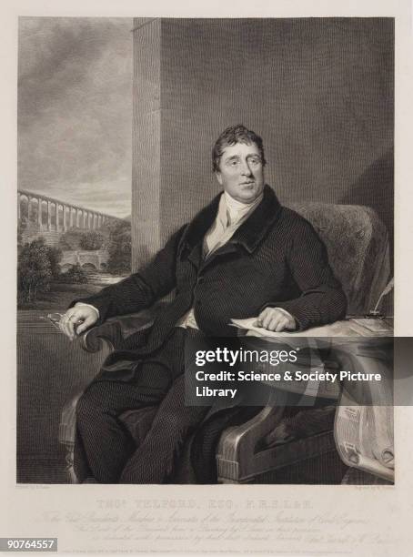 Portrait of Telford who was responsible for some of the finest feats of civil engineering in the early 19th century. His Caledonian Canal was...