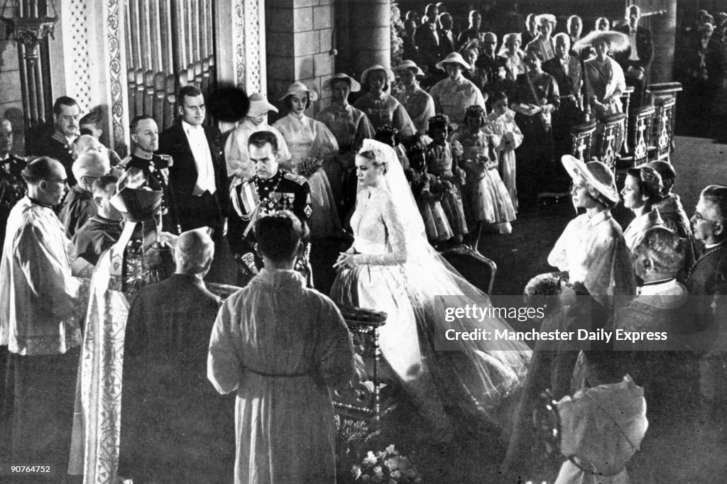 The wedding of Grace Kelly and Prince Rainier, April 1956.