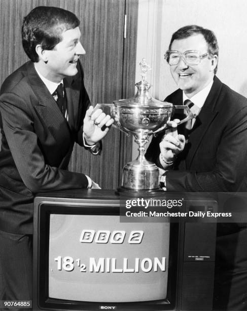 Snooker stars Steve Davis and Denis Taylor get together for the first time since the World Snooker final, at BBC studios. Irish snooker player Dennis...