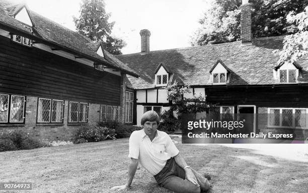 Golfer, Nick Faldo at his luxury home. English golfer Nick Faldo is one of Europes most successfull golfers. He turned professional in 1976 after...