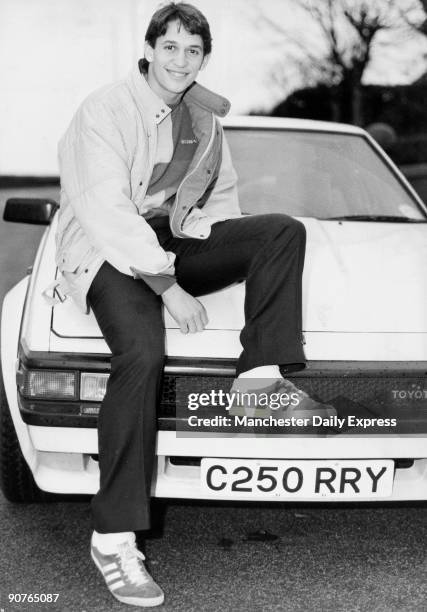 England international Gary Lineker poses with his Toyota car. Gary Lineker began his career at his hometown of Leicester City in 1976 but rose to...