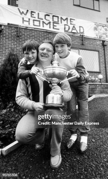 Snooker World Champion Dennis Taylor is welcomed home by sons Damian and Brendan. Irish snooker player Dennis Taylor became world champion after...