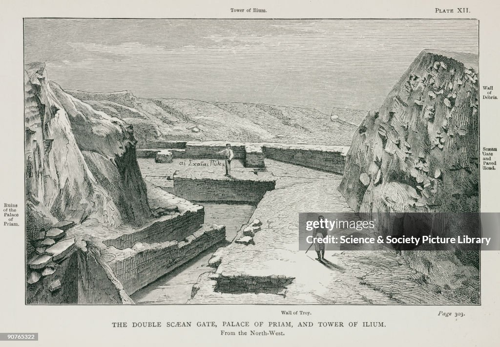 Ruins of the Palace of Priam at Troy, Turkey, 1871-1875.