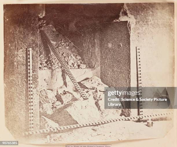 Photograph by Charles Piazzi Smyth . The Great Pyramid of Cheops is the largest of three major pyramids at Giza. A number of shafts and passages run...