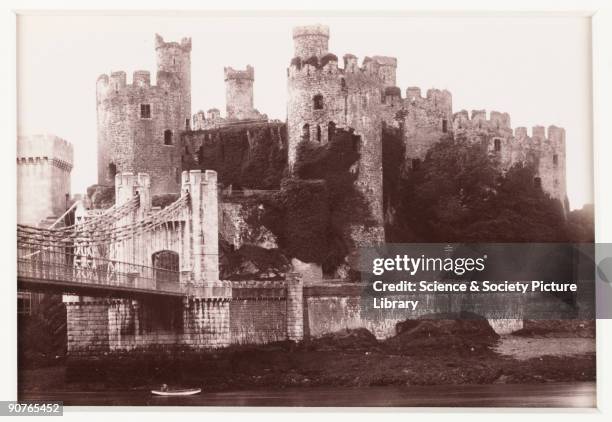 Photographic view of Conwy Castle, published by Francis Bedford & Co. Construction of the castle began in 1283. The castle was designed by James of...