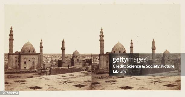 Stereoscopic photograph of the mosque of Sultan Hassan bin Mohammad bin Qala'oun, Cairo, Egypt, taken in 1859 by Francis Frith . This image is one of...
