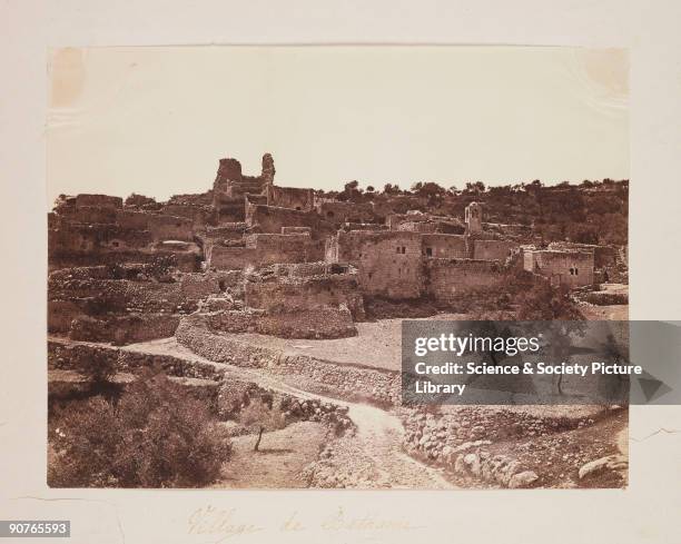 Photograph of the vilage of Bethany, Israel, taken by Robertson, Beato and Co. The village of Bethany is about two miles from Jerusalem, on the...