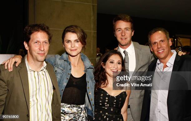 Actor/Director Tim Blake Nelson, Actress Keri Russell, Actress Lucy DeVito, Actor Edward Norton, and Actor Josh Pais attend the "Leaves Of Grass"...