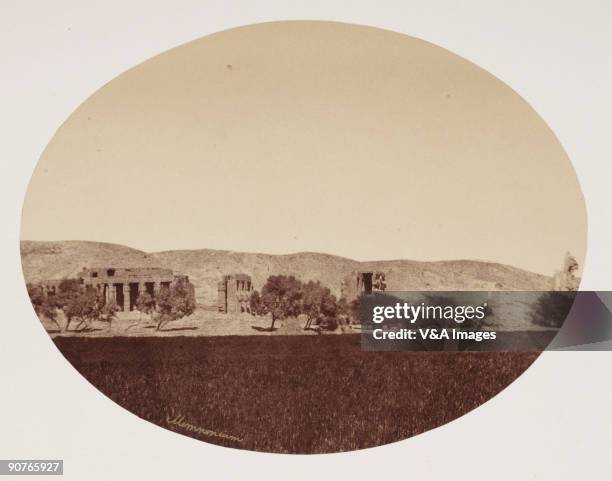 Albumen print of 'Valley of the tombs of the Kings, general view.' Dimensions 12.2 x 16.0cm. "