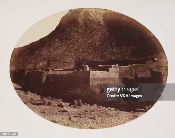 Albumen print 'Convent on Mt Sinai, entrance'. "