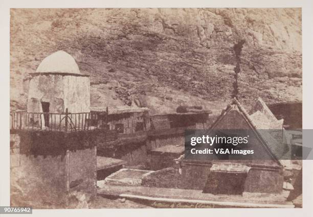 Albumen print of 'Mt Sinai, Convent. Interior as seen from my cell window.' "