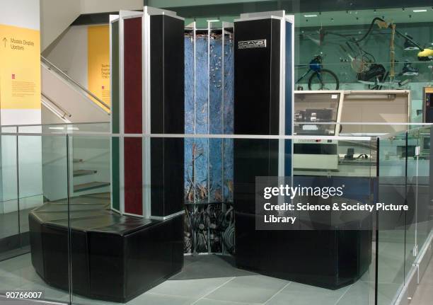 Cray 1A super computer, weighing five and a half tons, made by Cray Research Inc, USA. The Cray 1A supercomputer was twice as fast as its...