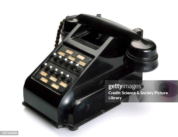 One of four bakelite office telephones for inter-office communication, manufactured by ATM. Phenol formaldehyde, better known by its trade name...