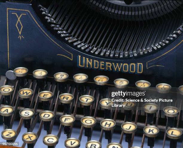 This was the first typewriter with a writing area facing the user and type bars that stay out of sight until a key is struck. These features, shared...