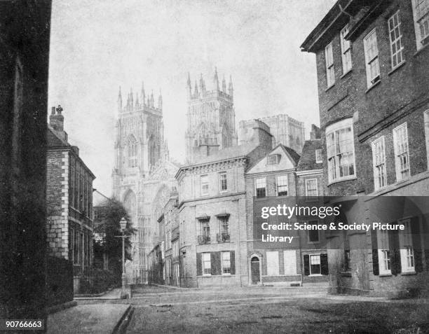 Scene in York'- York Minster from Lop Lane', 28 July 1845. Salt paper print from a calotype negative by William Henry Fox Talbot . The long exposure...