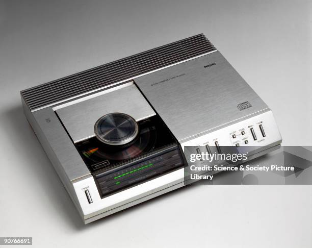 Compact disc player, Model CD100, made by Philips of Holland. The CD was developed by Philips in conjunction with the Japanese manufacturer Sony, and...