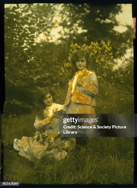 Photograph by E J Laing. Autochromes were the first commercially available colour process, invented by Auguste and Louis Lumiere , patented in 1904...