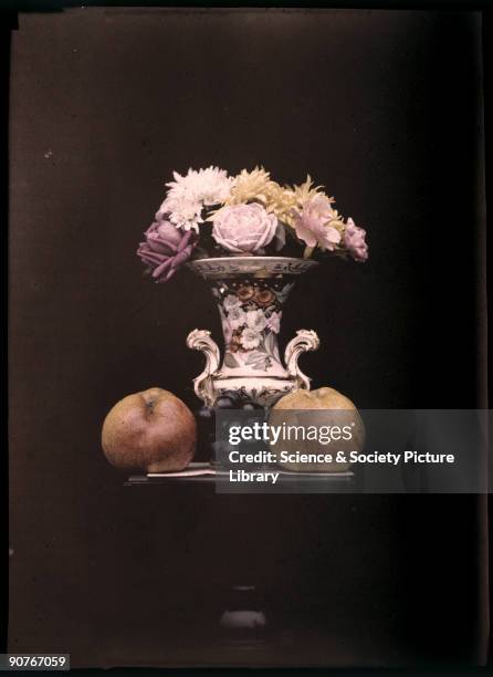 Autochromes were the first commercially available colour process, invented by Auguste and Louis Lumiere , patented in 1904 and marketed in 1907. A...