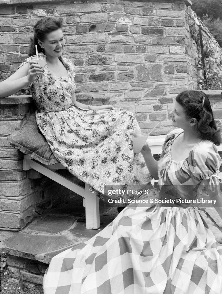 Two women in summer clothes, c 1948.