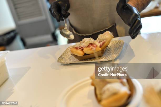 Festival of the 'Carbonara' pasta dish typical of Italian cuisine, Eataly Rome on january 20, 2018