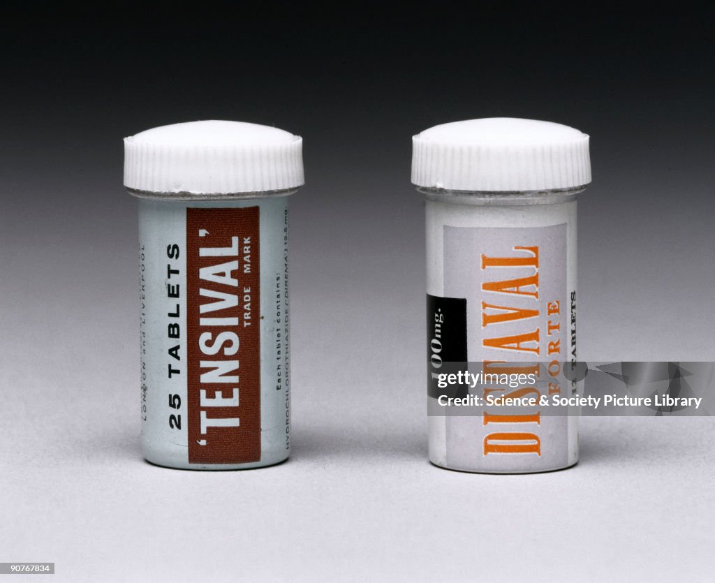 Distaval Container of 25 Tensival tablets , which contain hydrochlorothiazide ...