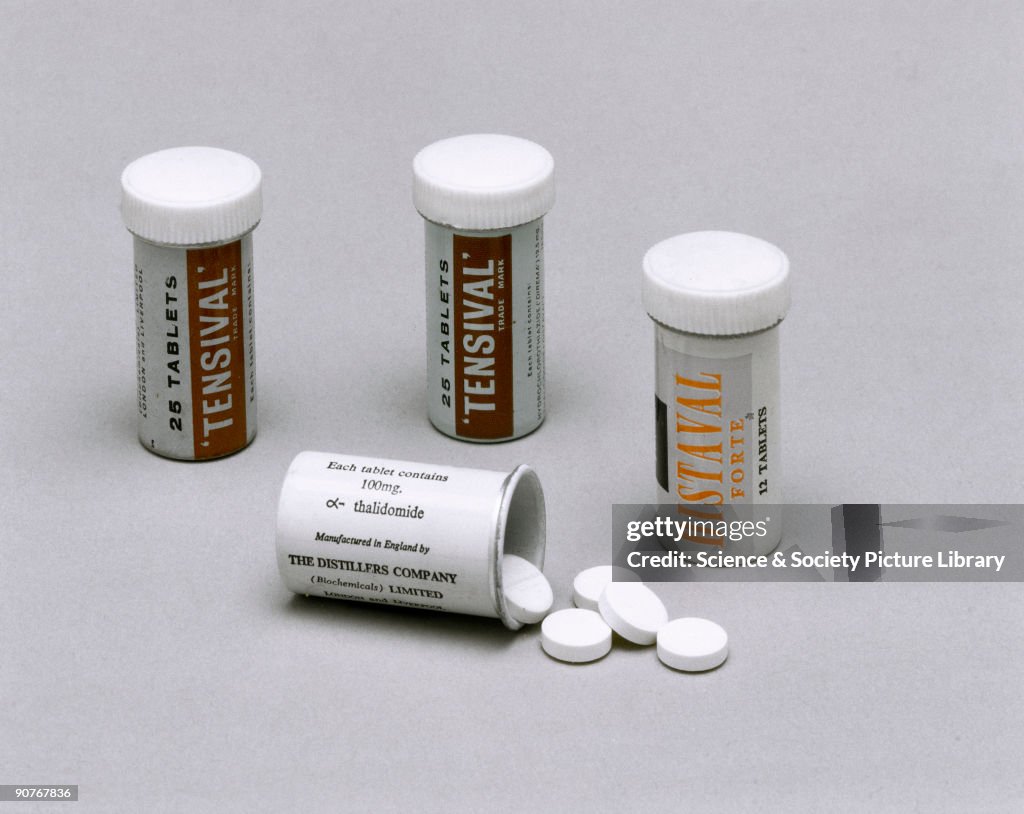 Distaval Two containers of 25 Tensival tablets , which contain... News Photo ...