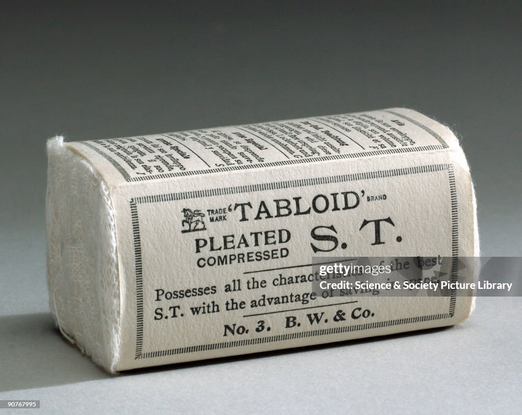 Twelve �Tabloid� pleated compressed sanitary towels, 1910-1940.